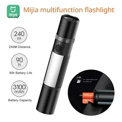 Mijia-多機能LED懐中電灯,ズーム可能,超高輝度懐中電灯,ウィンドウブレーカ,安全ベルトカッター,非常灯,3100mAh