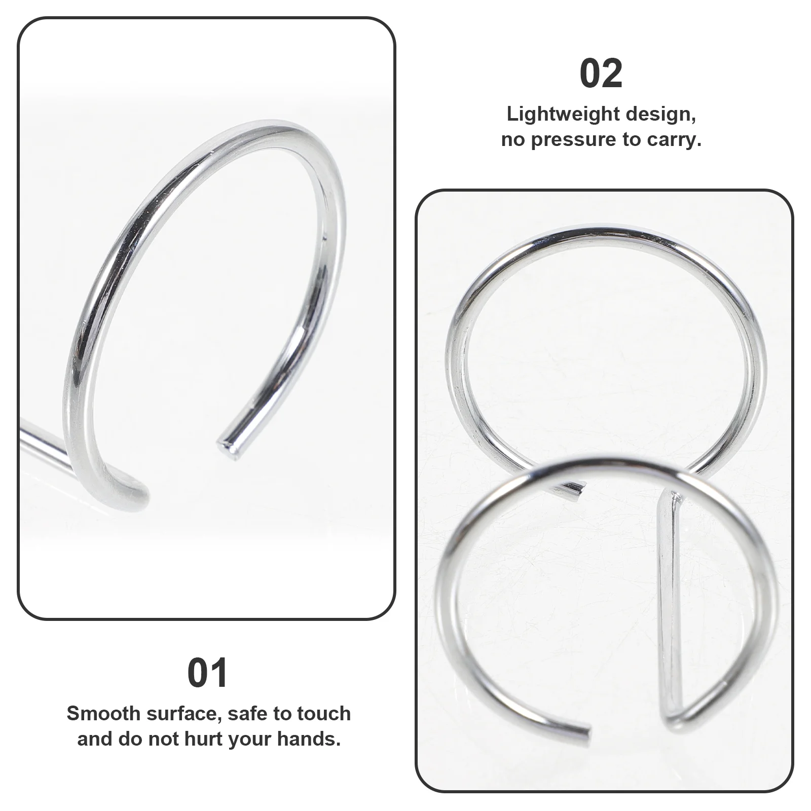 

10Pcs Tabletop Sign Holder Metal Menu Binder Clip for Acrylic Display Stand Restaurant Price Tag Rack Double Ring Fixing Bracket