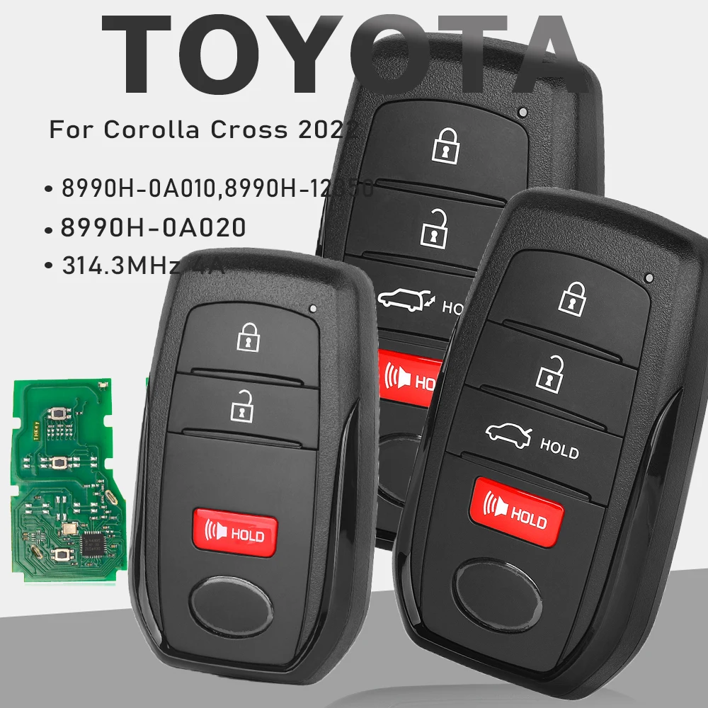 

KEYECU 8990H-0A010,8990H-12350,8990H-0A020 314,3 МГц 4A умный дистанционный ключ без ключа для Toyota Corolla Cross 2022 2023