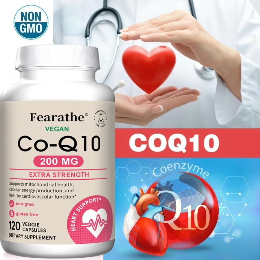 200mg Organic High Absorption Coenzyme Q10 - Support Blood & Heart Immune Health for Energy Support Heart Healthy