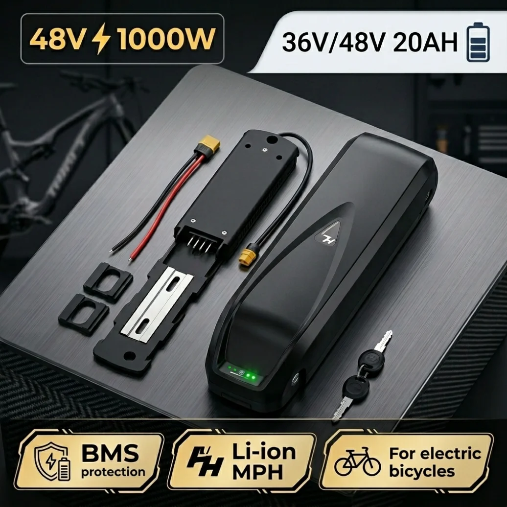 2026 New Original Hailong 48V 36V Real Capacity 20AH Ebike 18650 Battery 30A BMS For 250W 350W 500W 750W 1000W Motor Free Shipping Duty Free+Charger