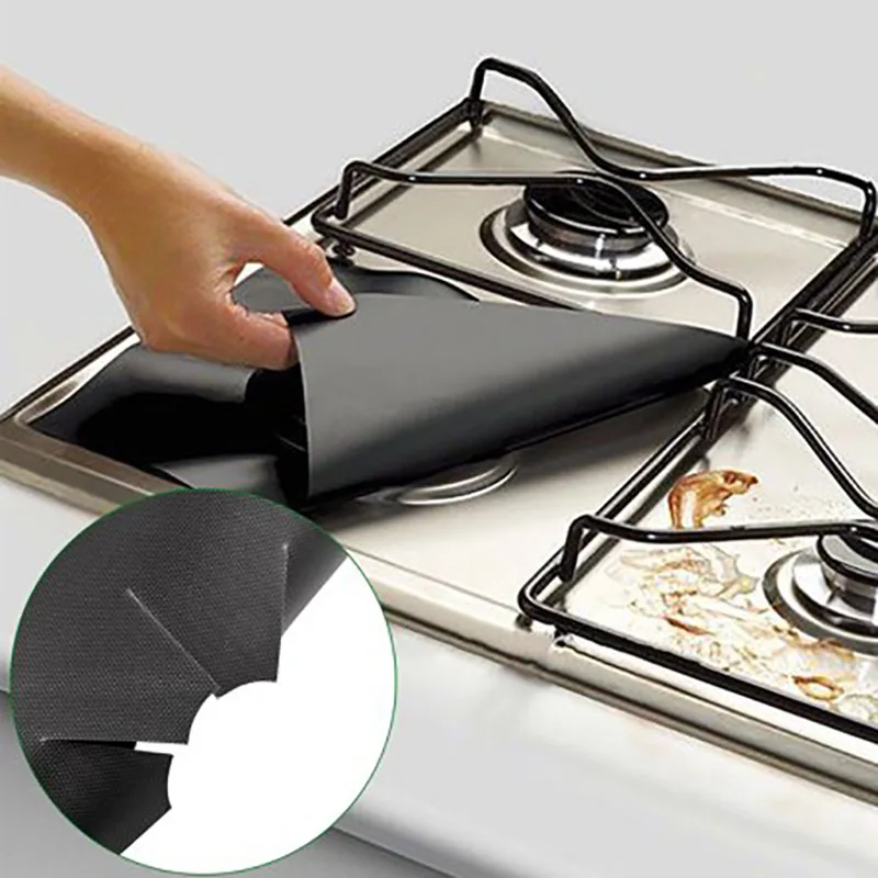 Protectores de estufa de Gas de 12 piezas, alfombrilla de cocina reutilizable, cubiertas de quemador de estufa de Gas, almohadilla de limpieza, forro de cubierta de estufa