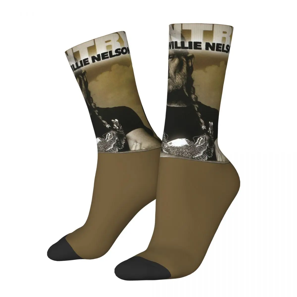 Willie Nelson Country Music Singer Accessories Crew Socks Cozy Sport Long Stockings Cotton for Unisex Birthday Gifts Idea