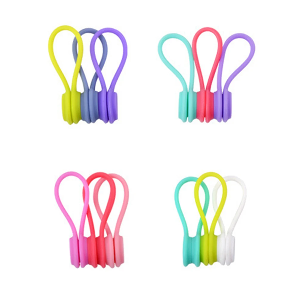 Reusable Magnetic Cable Ties,Cord Organizer,Silicone Magnetic Cord Ties for Bundling Stuff, Book Marker Fridge Magnets