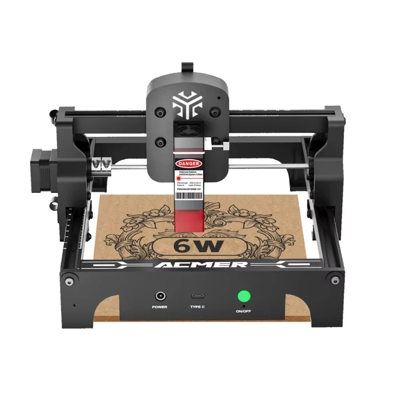 ACMER S1 Lasergraveermachine 2.5W/3.5W/6W Veelzijdige graveermachine voor hout, gelakt metaal en leer, geschikt voor hobbyisten en professionals
