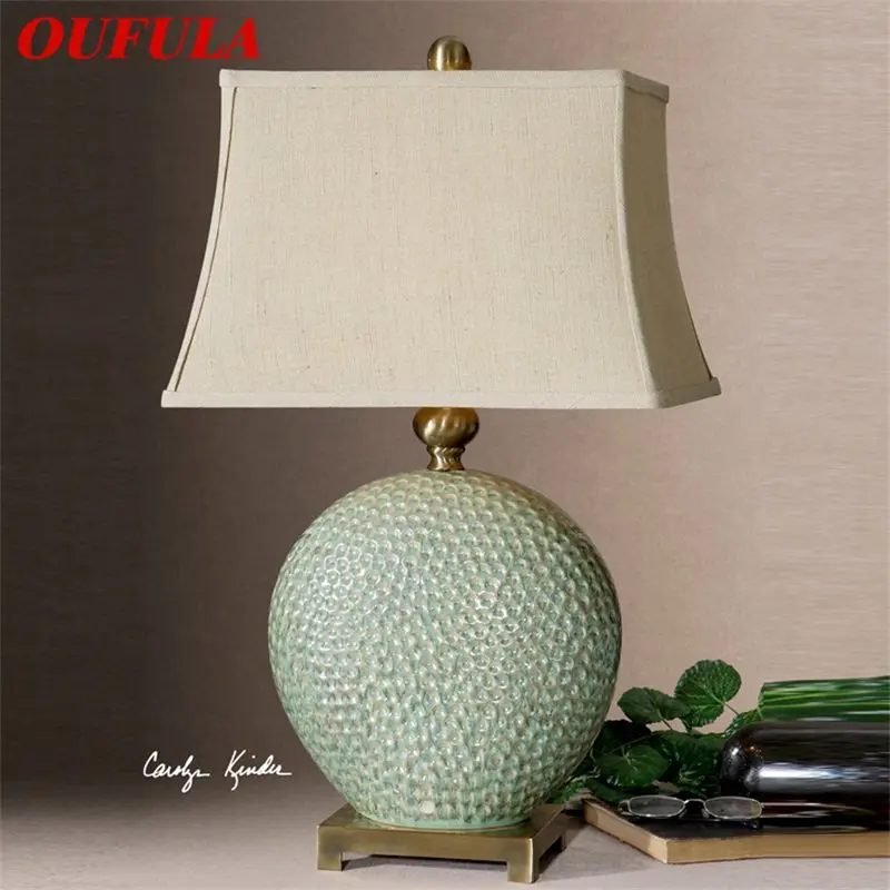 

OUFULA Nordic Ceramic Table Lamp Design Modern LED Simple Creative Light Luxury Desk Lighting for Home Living Bedroom Bedside