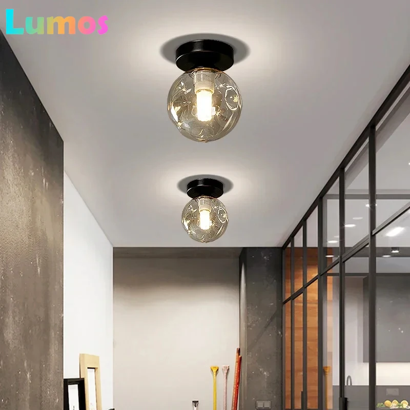 

PD Retro Ceiling Lights LED Lights for Room Panel Kitchen Ceiling Accessory Ceiling Lamp Living Room Bedroom Glass E27