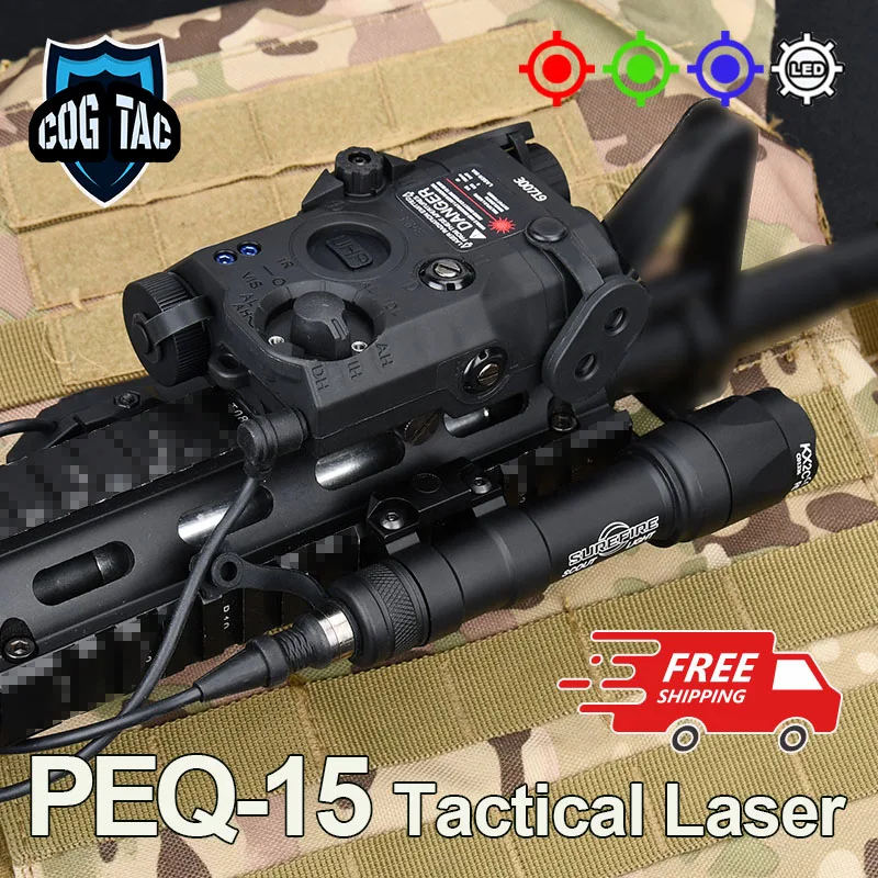 

Tactical PEQ 15 PEQ-15 LA5C Red Dot Green Laser Pointer Indicator IR Fill Light SureFir M300 M600 Airsoft Flashlight Axon Switch