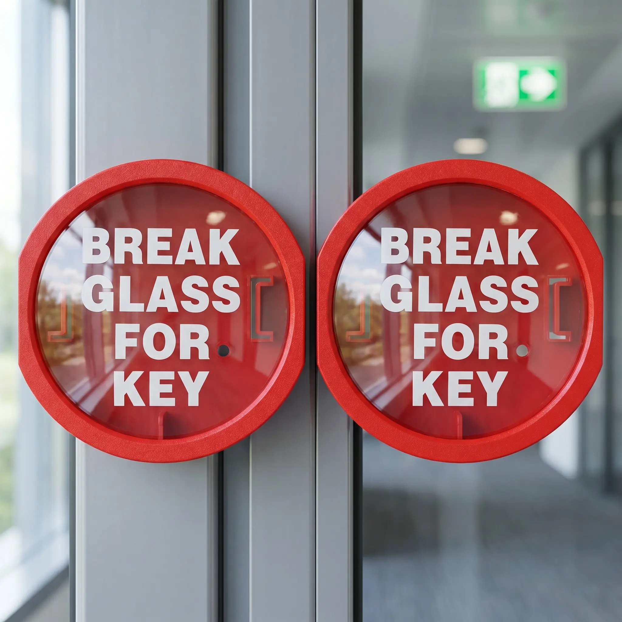 2Pcs Weatherproof Outdoor Emergency Key Box with Break-Glass Alarm for Home, Office & Contractor Use