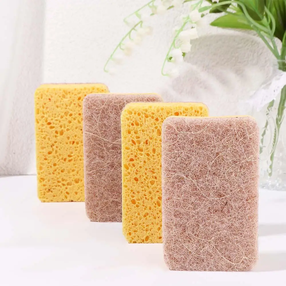 Dishwashing Compostable Sisal Hemp Fiber Natural Reusable Non Scratch Scrub Sponge Dish Cleaner Cleaning Pad Scrubber