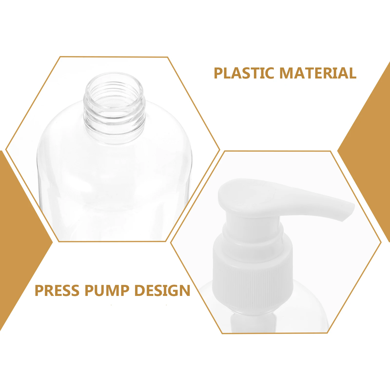 

5pcs Hand Bottles Shampoo Lotion Dispenser Lightweight Plastic Reusable Pump Gel Containers Bathroom Bottle Liquid