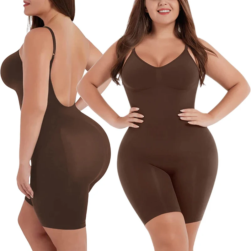 Komfortowe bezszwowe body z nadrukiem Plus rozmiar kontrola brzucha bielizna modelująca płaski brzuch bielizna wyszczuplająca całe ciało gorset modelujący kobiety
