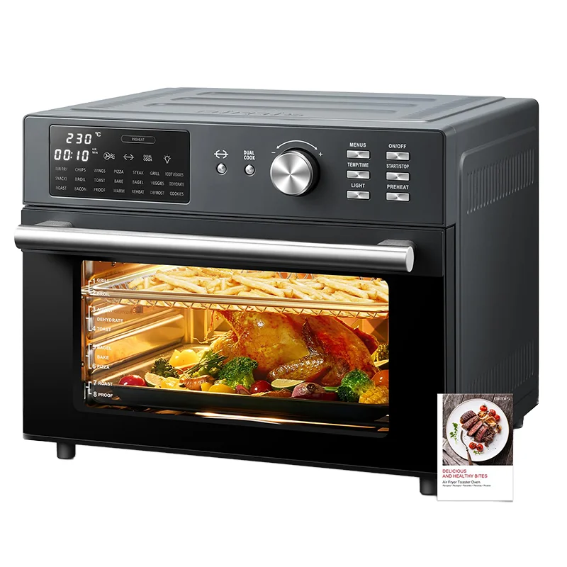 1800W Smart Dual Cook Air Fryer Oven 30L Capacity 21 Preset Energy-Saving Low Noise Square LCD Display for Oil-Free Cooking