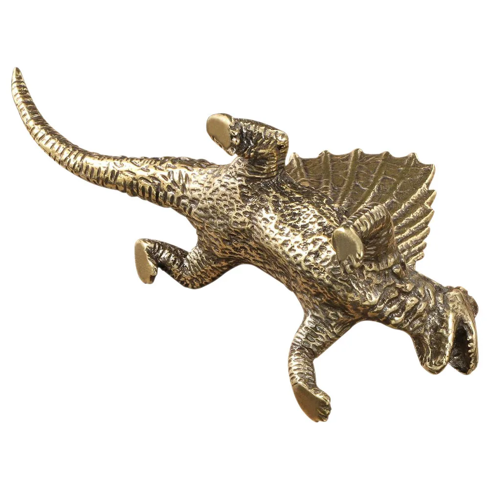 

Vintage Dinosaur Brass Sculpture Retro Dinosaur Ornament Delicate Desktop Decorative Statue Brass Garden Decor