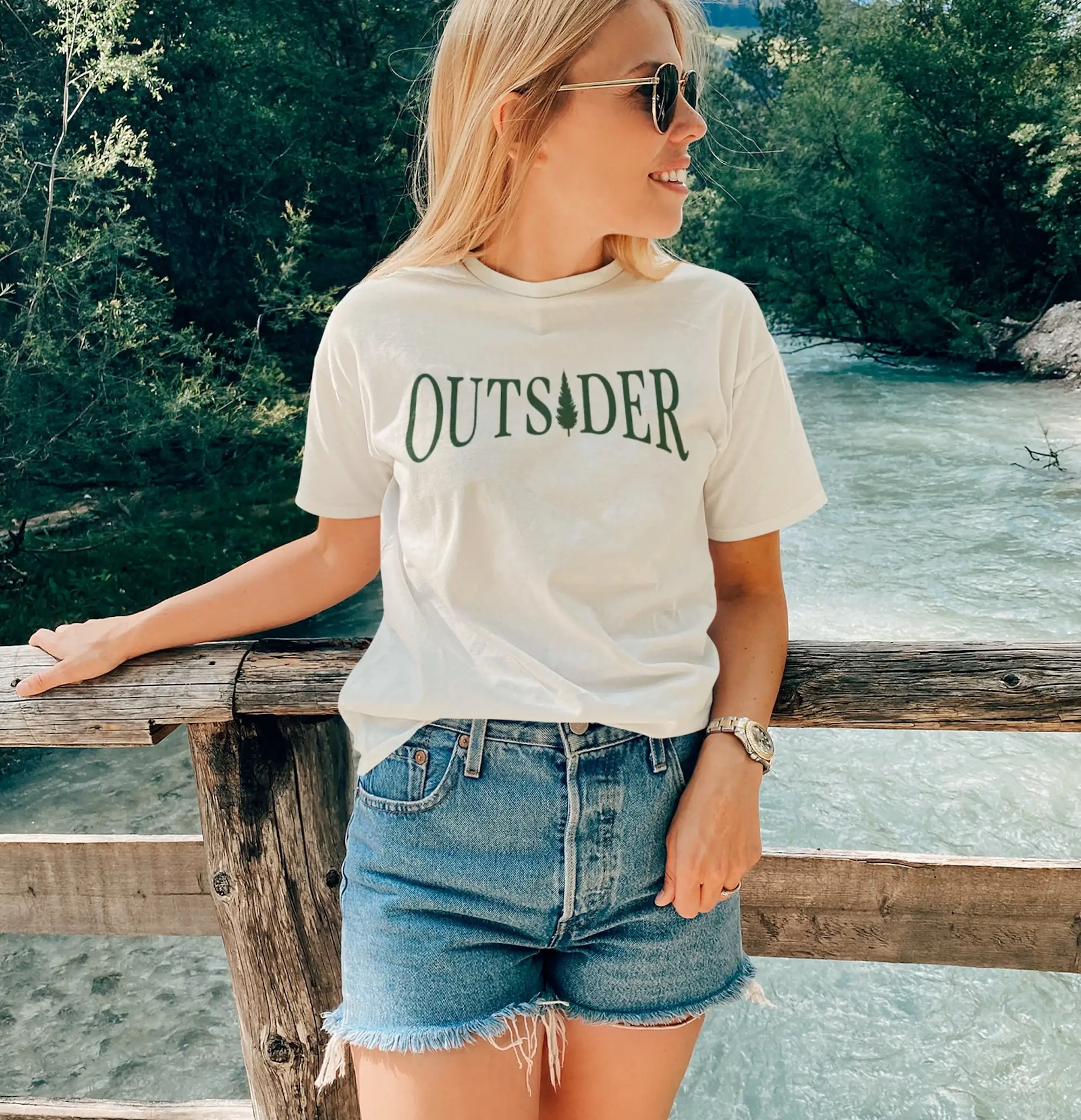 Outsider Pine Tree T Shirt Or Sweat