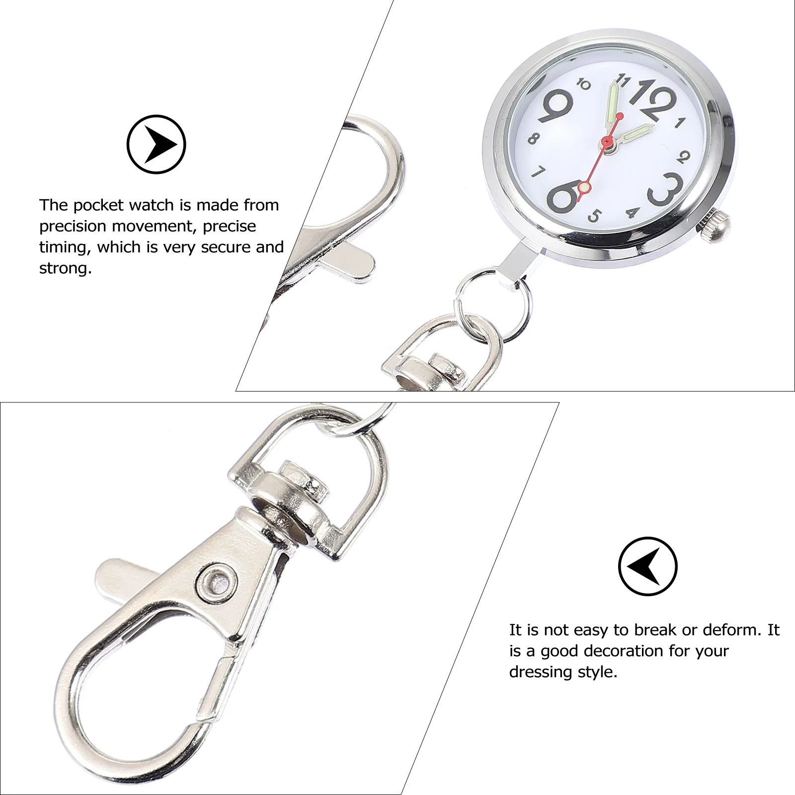 

2Pcs Nurse Watch Keychain Watch for Women Precise Movement Durable Stylish Medical Gift Nurse Watches for Women