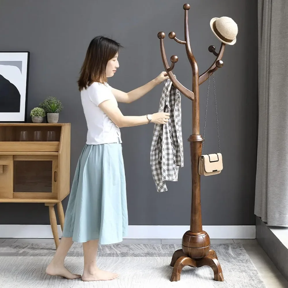 Coat Rack Freestanding Wood Tree Rack with 8 Hooks, Creative Design Tree Branch-look, Coat Tree Clothes Jacket Hanger Stand