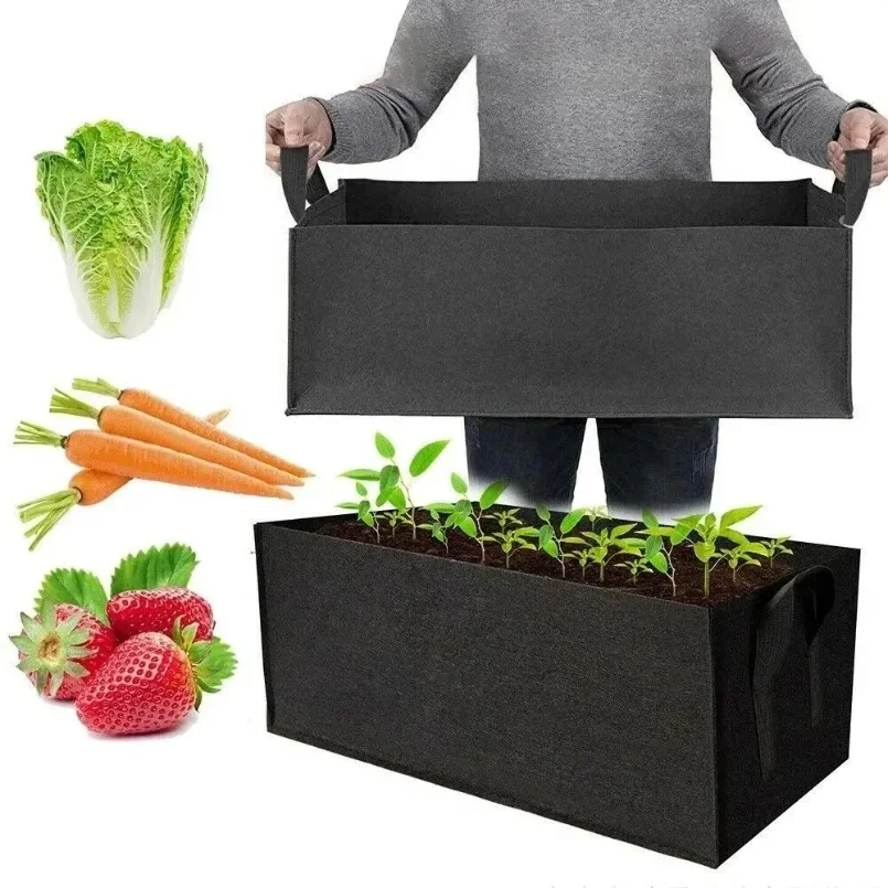 

Square Felt Growing Bucket Plant Growth Bag Multi-Functional Vegetable Plant Non-Woven Felt Growing Bag