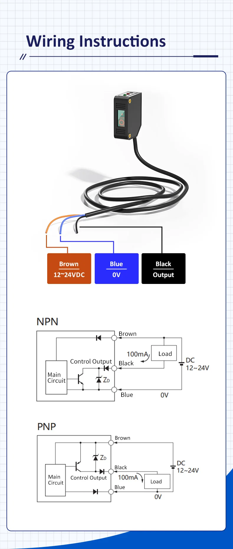FJNS10-30NF-C Erkennungsabstand 300 mm Photoelektrischer Infrarotsensor Schalter Entfernungsmessung Lasersensoren – Detail 9