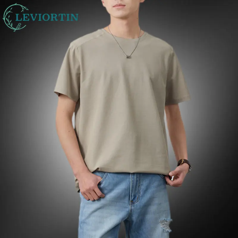 

Men's Vintage Crew Neck T-Shirt Retro Streetwear Style Sold Color Breathable Cotton Short Sleeve Tee for Casual Urban Fashion