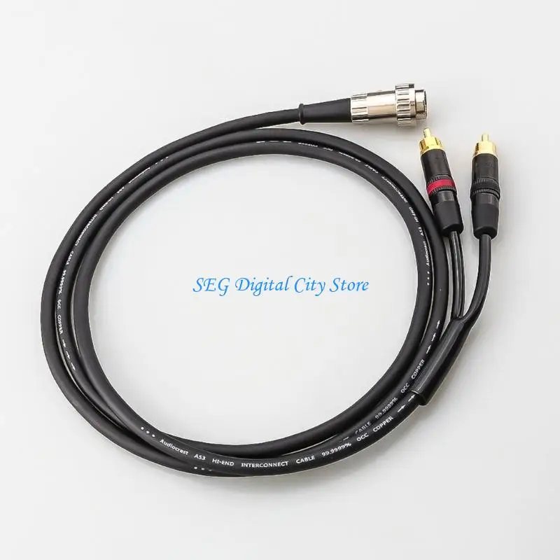 U75B Reliabled 4Pin DIN To 2RCA Conversion Cable With Coppered Wire  For Music Production