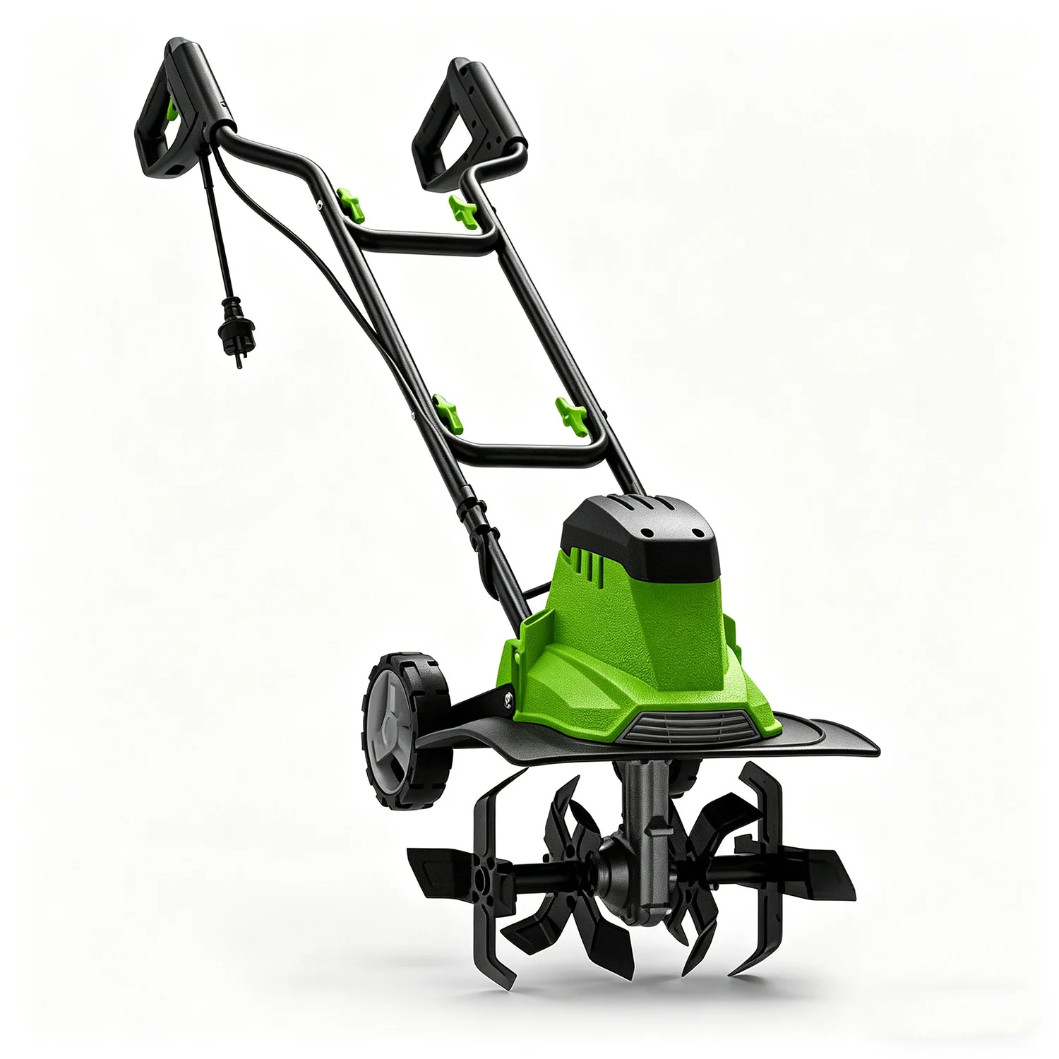 VERTAK 1200W Electric Micro Tiller with Electronic Brake & H-Type Bicycle Handle for Garden & Vegetable Plot Soil Loosening