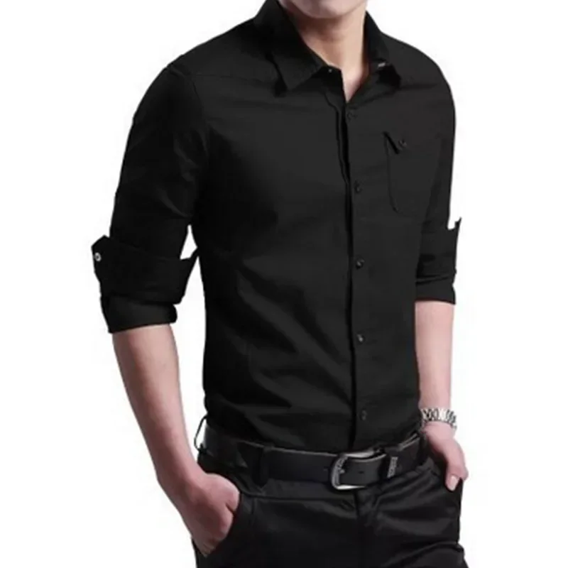 Camisa para Hombre, Camisas Casuales de Negocios para Hombre, Nueva Llegada 2020, Ropa de Marca Famosa para Hombre, Camisa Masculina de Manga Larga Verde Militar
