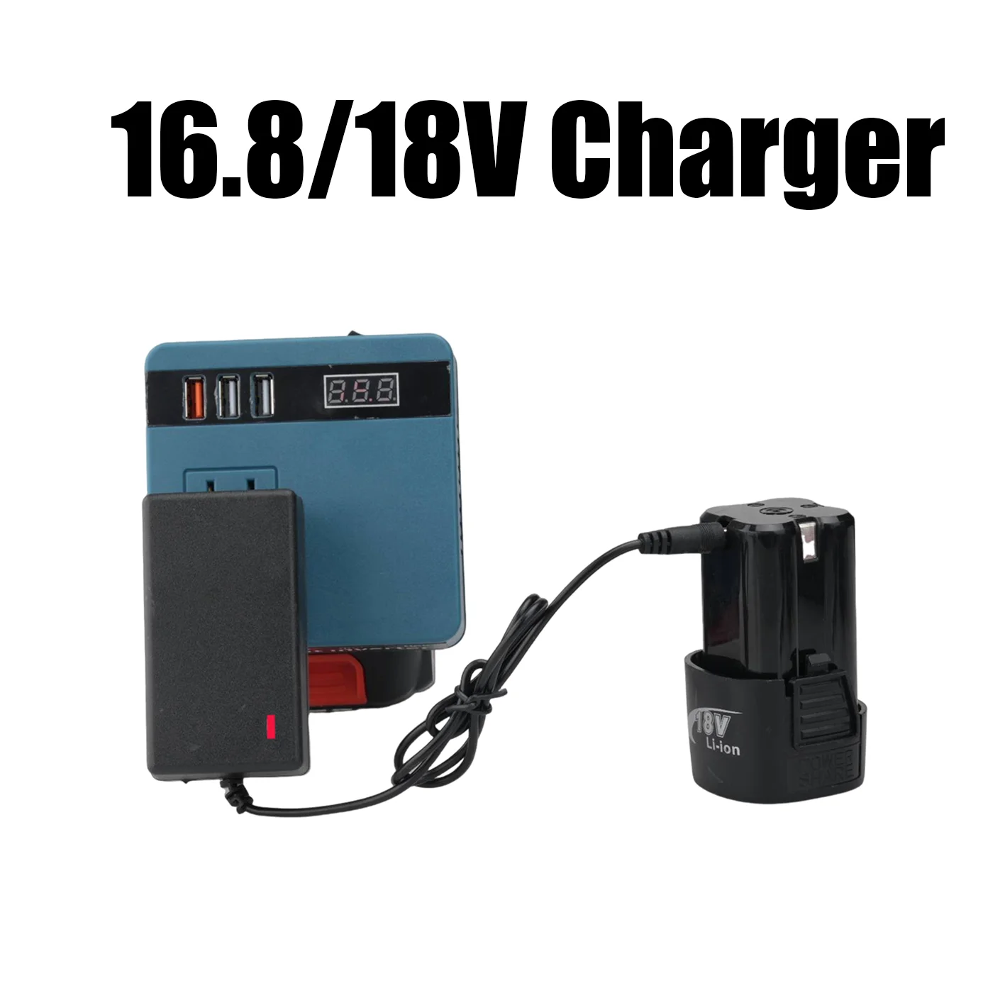 USB/12/16.8/18/20/21V Charger, Compatible With Lithium Battery, Electric Drill, Electric Wrench, Angle Grinder, Electric Tool