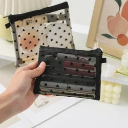 Custodia per trucco femminile custodia per cosmetici portatile piccola grande per articoli da toeletta borsa per cosmetici in rete da donna Organizer per borsa per il trucco da viaggio