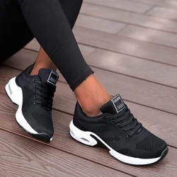 Scarpe da corsa scarpe Casual traspiranti da donna scarpe sportive leggere all'aperto scarpe da ginnastica da donna con piattaforma da passeggio Casual nere