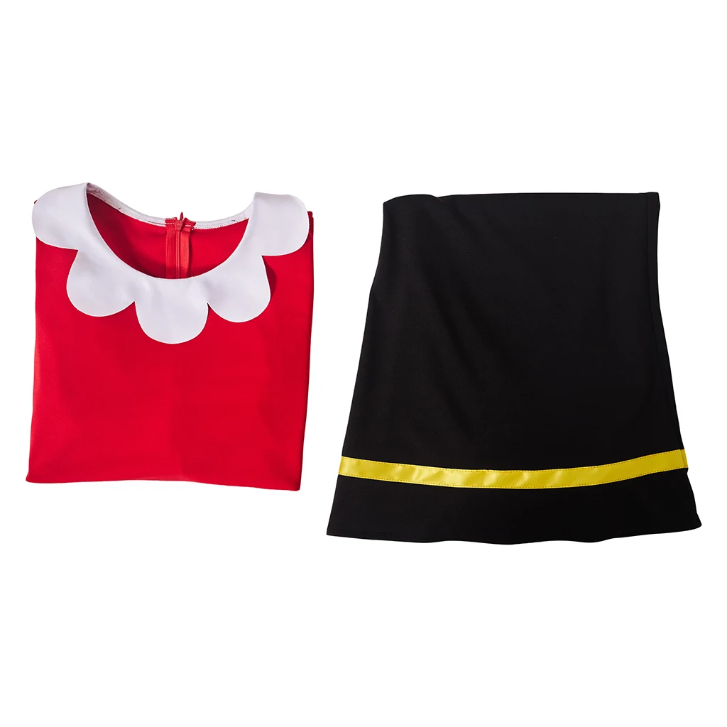 فستان تنكري من زيت الزيتون أنيمي، بلوزة حمراء تنكرية وتنورة سوداء لبدلة الهالوين #6