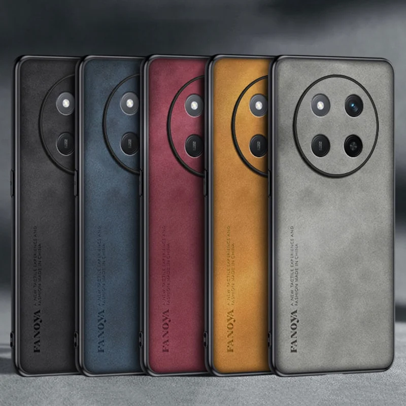 Para honra magia 7 lite 7lite caso de luxo couro do plutônio caso telefone para honra x9c magic7 lite 5g capa traseira silicone proteção completa