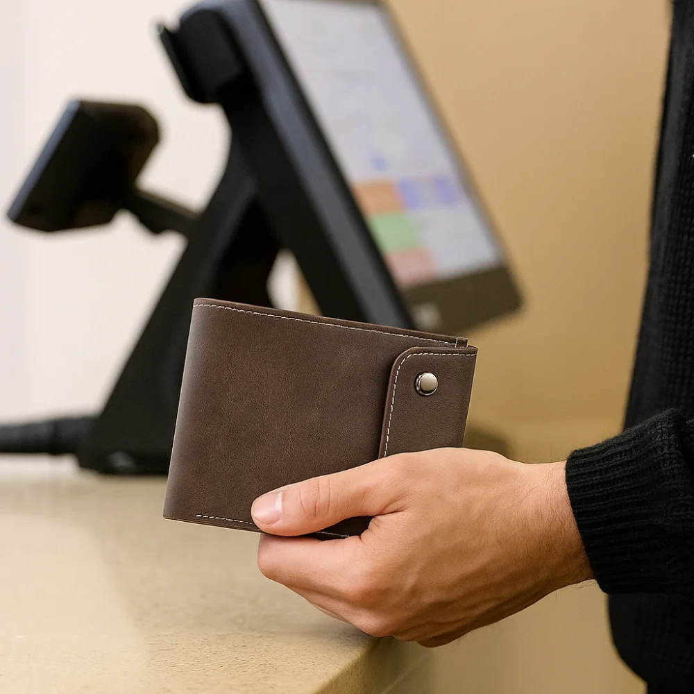 بسيطة رجال الأعمال محفظة قصيرة حقيبة النقدية عارضة الذكور محفظة ثنائية الطي بلون بو الجلود عملة جيب الذكور