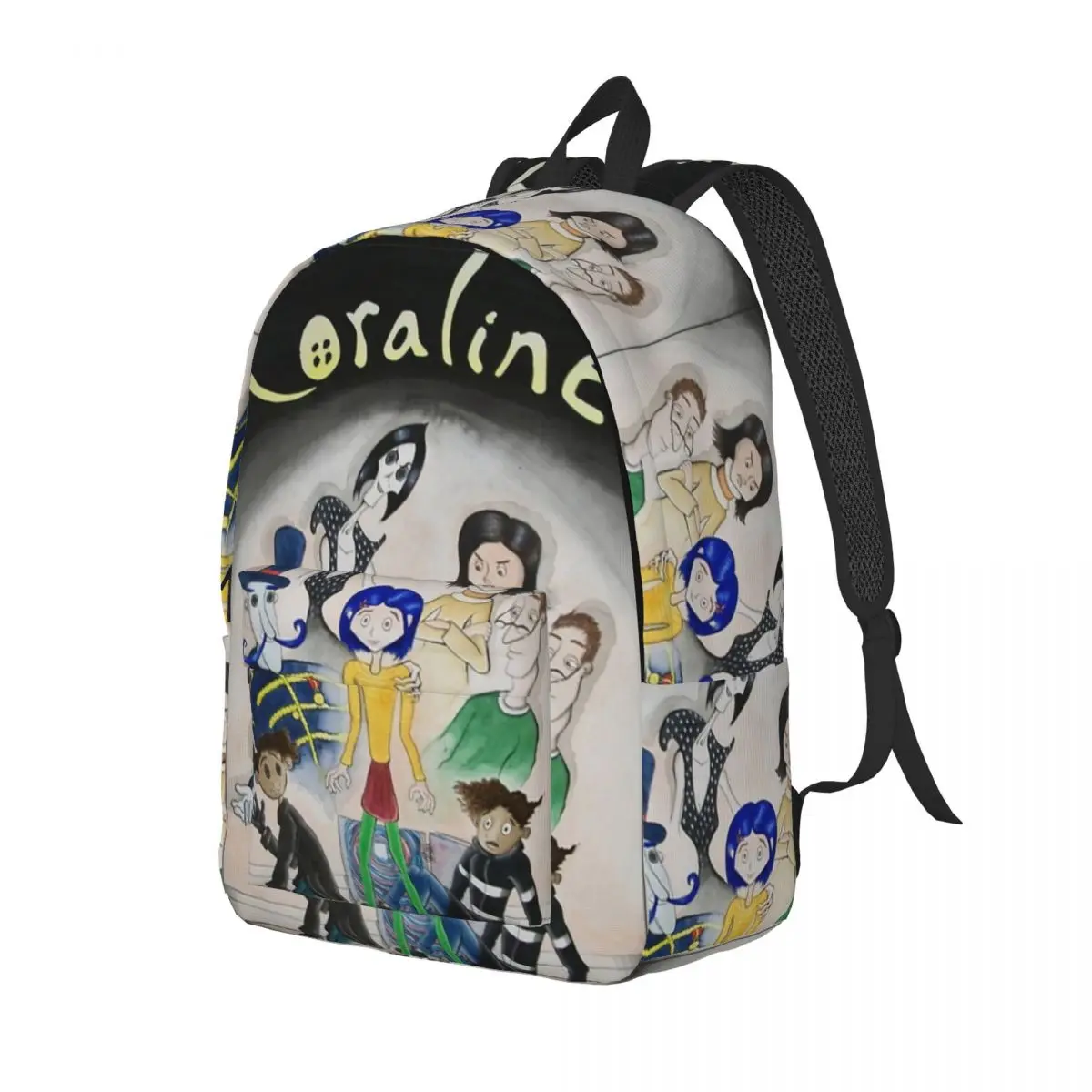 Movie Art Coralines Cartoon Cool Backpack Sports Student Work Halloween Horror Daypack for Men Women Laptop Canvas Bags