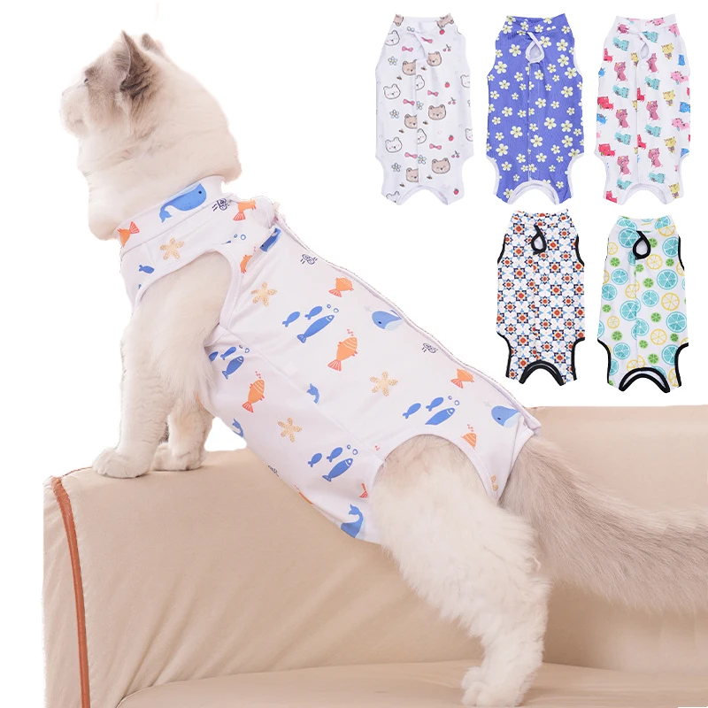 Cat Weaning Suit Pet Care Clothes Small Dogs Cat Sterilization Jumpsuit Anti-licking Surgery Recovery Clothing Kitten Outfits