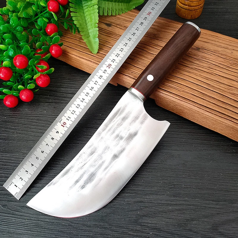 

Professional Stainless Steel Butcher Knife Sharp Kitchen Chopping Vegetable Meat Serbian Chef Slicing Cutter Cooking Tools