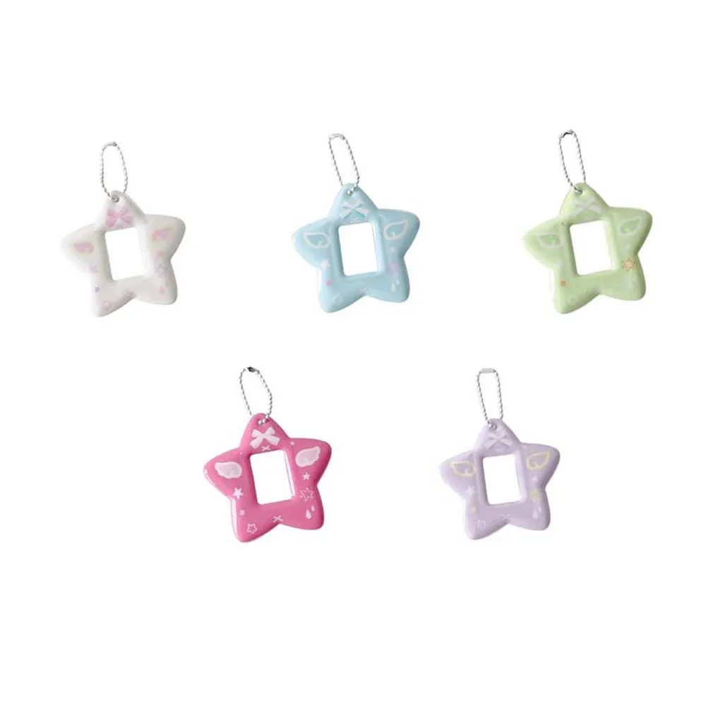 With Keychain Mini Photocard Holder PVC Card Cover Hanging Decoration ID Photo Photocard Frame Star Pendant Idol Photo Card