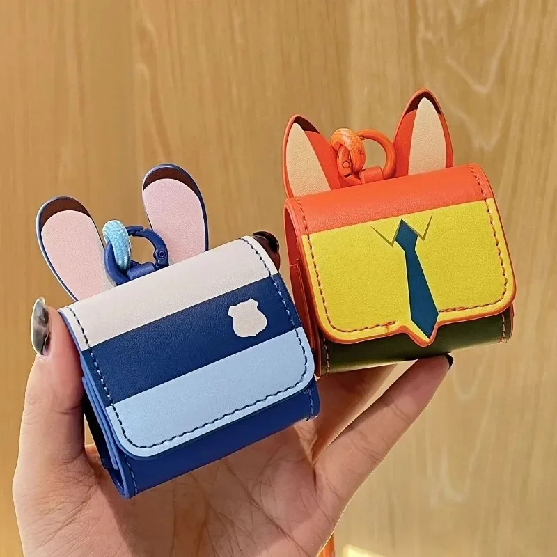 

Disney Zootopia Judy Nick Earphone Bag Pendant Cartoon Cute Buckle AirPods Earphone Case Universal Portable Storage Protection