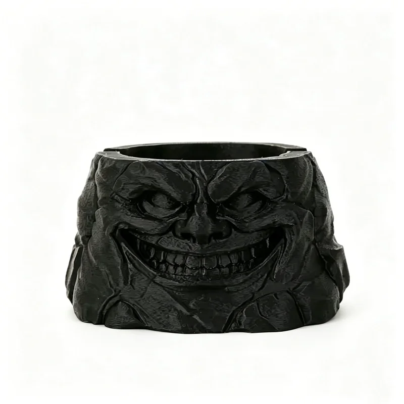 Novelty Resin Evil Face Stone Ashtray 3D Printed Cigarette Ash Container Creative Gift Choice for Smokers Tabletop Decoration