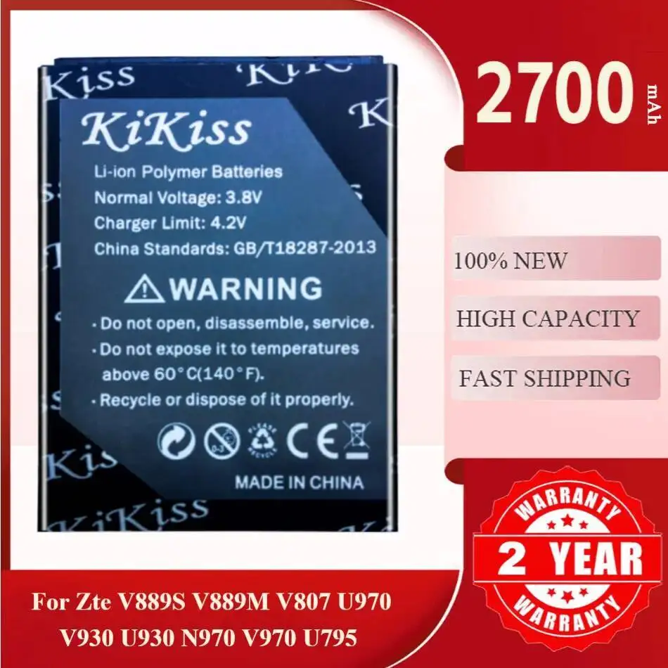 

2700Mah Kikiss Battery Li3716t42p3h594650 For ZTE V889S V889M V807 U970 V930 U930 N970 V970 U795