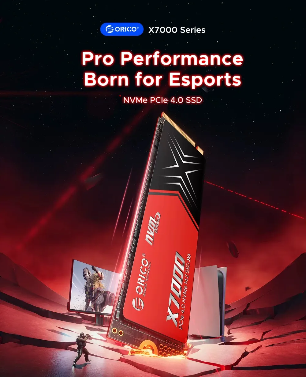 ORICO 1TB 2TB NVMe SSD PCIe 4,0 hasta 7450MB/s M.2 NVMe SSD 2280 PCIe 4,0 SSD accesorios de almacenamiento de unidad de estado sólido para portátiles