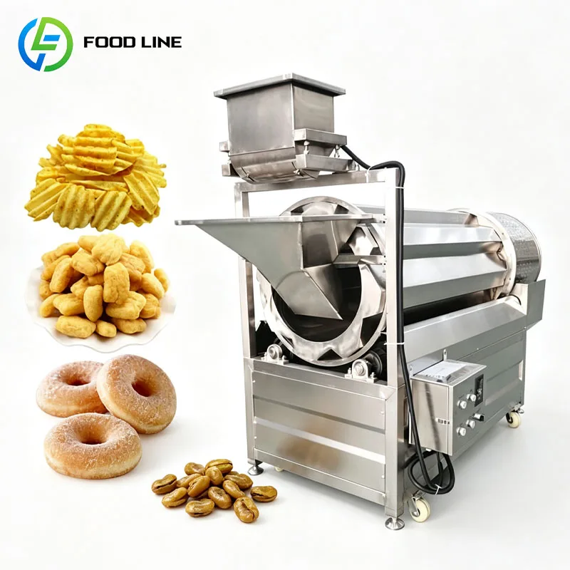 Seasoning Mixer Commercial Food Flavoring Machine Snack Tumbler Chips Peanuts Nuts Beans Coating Customized
