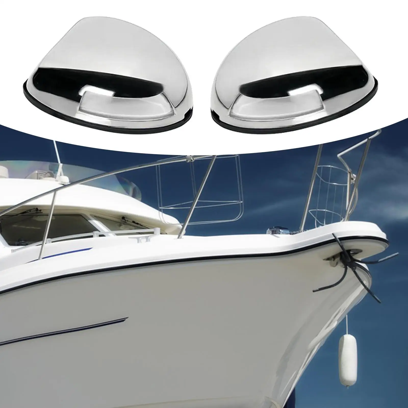 E011070 Double Night IP66 Waterproof Stainless Steel Boat Navigation Lights Green Starboard Light for Kayak Marine Yacht