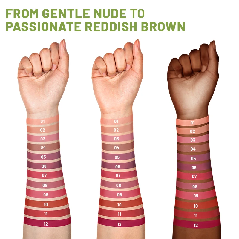 Pudaier 12 Colors Lip Mousse Set Velvet Matte Liquid Lipstick Waterproof Non Transfer Long Lasting Lip Makeup Kit for Women Gift