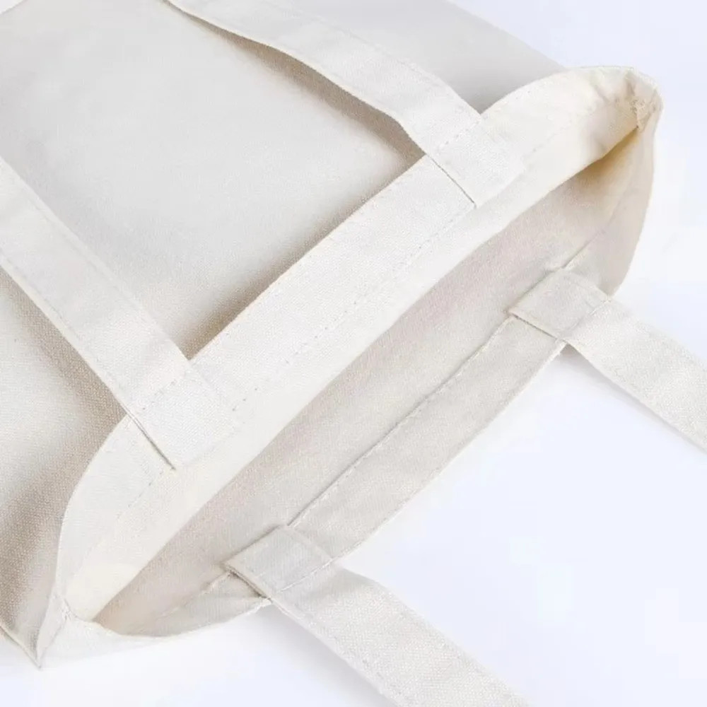 Portable Cotton Canvas Canvas Bag Reusable Large Capacity Handbag Foldable Eco Friendly Shopping Bag For Grocery Shopping