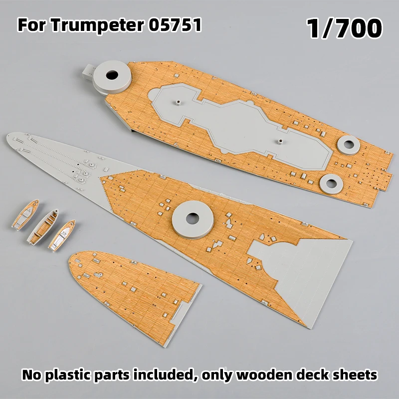 Modell-Upgrade-Teile: Lasergeschnittene Holzdeckplatte mit selbstklebender Ankerkette für TRUMPETER 05311 05750 05751 1/700 1/350 – Detail 3