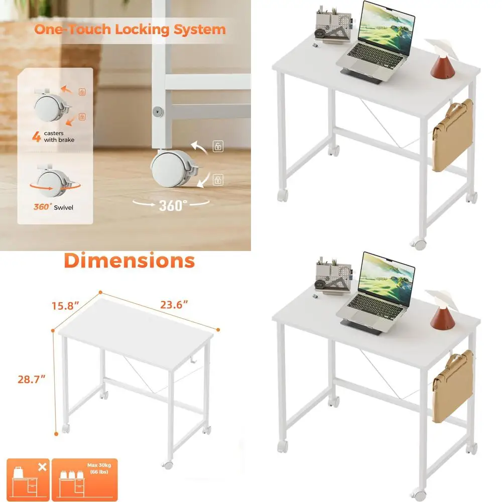 

Компактный игровой стол на колесиках, современный минималистичный стол для домашнего офиса для небольших помещений, идеально подходит для учебы и письма