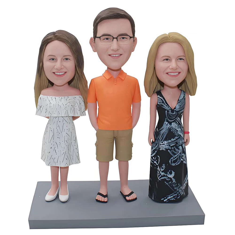 BobbleHeads Figurine Customized Doll,A Family Custom Bobble Head,Handmade Personalized Sculpture Gift