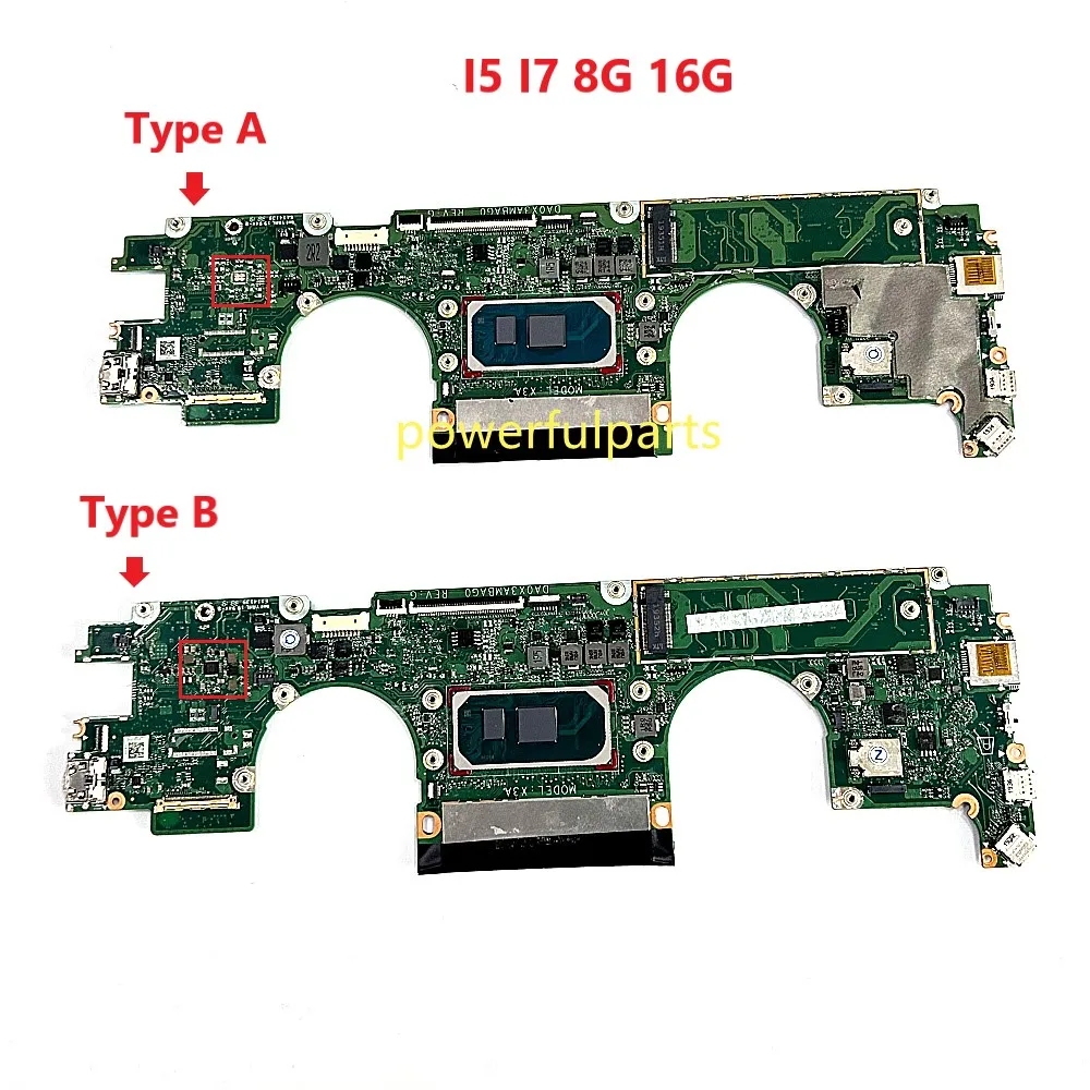 For Hp Spectre 13T-AW 13-AW Motherboard DA0X3AMBAG0 DA0X3AMBAI0 L71986-601 M22177-601 L71989-601 I5 I7 8G 16G Working Good