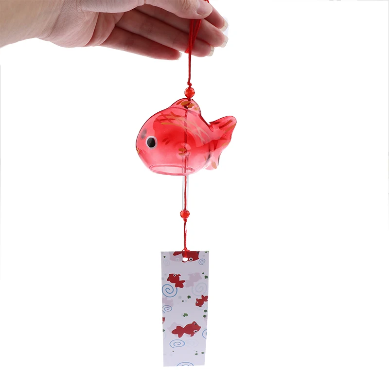 Wind Chime Chimes Japanese Glass Bell Bells Style Goldfish Garden Hanging Outdoor Decor Pendant Furin Decorative Fish Ornament